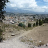 The road coming into Riobamba, after saying goodbye to the bomberos. Decided to take the scenic route, per the GPS cycling route. Been using Open Street Maps and its great, although sometimes it takes you through fields and mud pits. Mud pit not shown here, but it was in this area. Tanja would be proud!