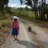 Beatriz and I out for a walk on one of the roads near the house. Beethoven the pup came along. Beatriz was like a grandma to me while I was there... we cooked together, and she took care of me when I had a fever. She has worked on farms and with livestock her whole life, and her hands are rugged and painful a lot of the time.