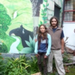 After my hike, I met a carpenter guy on the street (who, was also missing his thumb! although he lost way more than I did...), who sent me to visit these two: Biologists Diana and Juan Pablo, who run a foundation for study and conservation of Andean Tapirs. (Its the animal in the mural!)