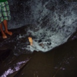 Huge hole under the waterfall!