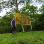 On the way out of Yasuni, we stopped at the border so I could say I had been to Peru. This sign says "Welcome to the republic of Ecuador." After we got back to Rocafuerte, Fernando dropped me off at a hostel and went to reserve me a ticket for the motor canoe back to Coca the next morning.