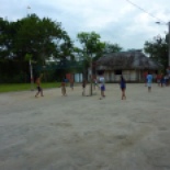 Kids playing volleyball