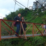Rizjoy took us on a walking tour of Banaue, including this cool suspension bridge.