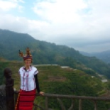 More dress-up.... this time at viewpoint overlooking the "pyramid" rice terrace outside of Banaue.