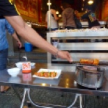 The same place sold raw skewered foods that were cooked infront of you on the table. Also delicious.