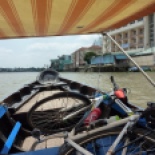 I arrived in Can Tho before noon, and so my hotel room wasn't ready yet. So I went to the riverfront and grabbed a boat tour through the small canals and floating market.