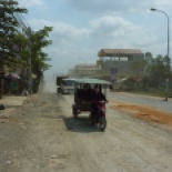 About 10 km outside Phnom Penh, the road turned to a dusty mess. Looked like it had been under construction for awhile.