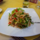 And the food was really good! This is a chicken banana flower salad I ordered.