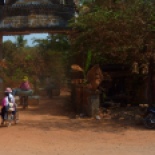 Loaded up motorbikes, headed into the village. Another pic from the bikeride into the southern coastal town of Kampot.