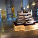 This is a throne, made entirely of mother of pearl... Sorry it's blurry, it was a clandestine shot. I wonder how long it will take the Thai gov't to tell me to take this down.