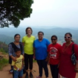 In Madikeri, I stayed at a homestay and this family was in the room next door. I don't remember everyone's names, but Pooja is next to me in the blue, and is about to find out where she got into college. We went together to a lookout point called Raja's seat.