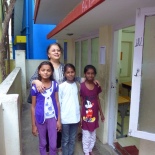 Veena and three of her students at Ashwini