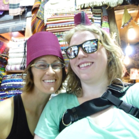 At the Grand Bazaar w/ Cora! We stopped at a Fez shop.