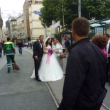 A wedding going on on Istiklal St., on May 31st which was the anniversary of the riots in this area last year.